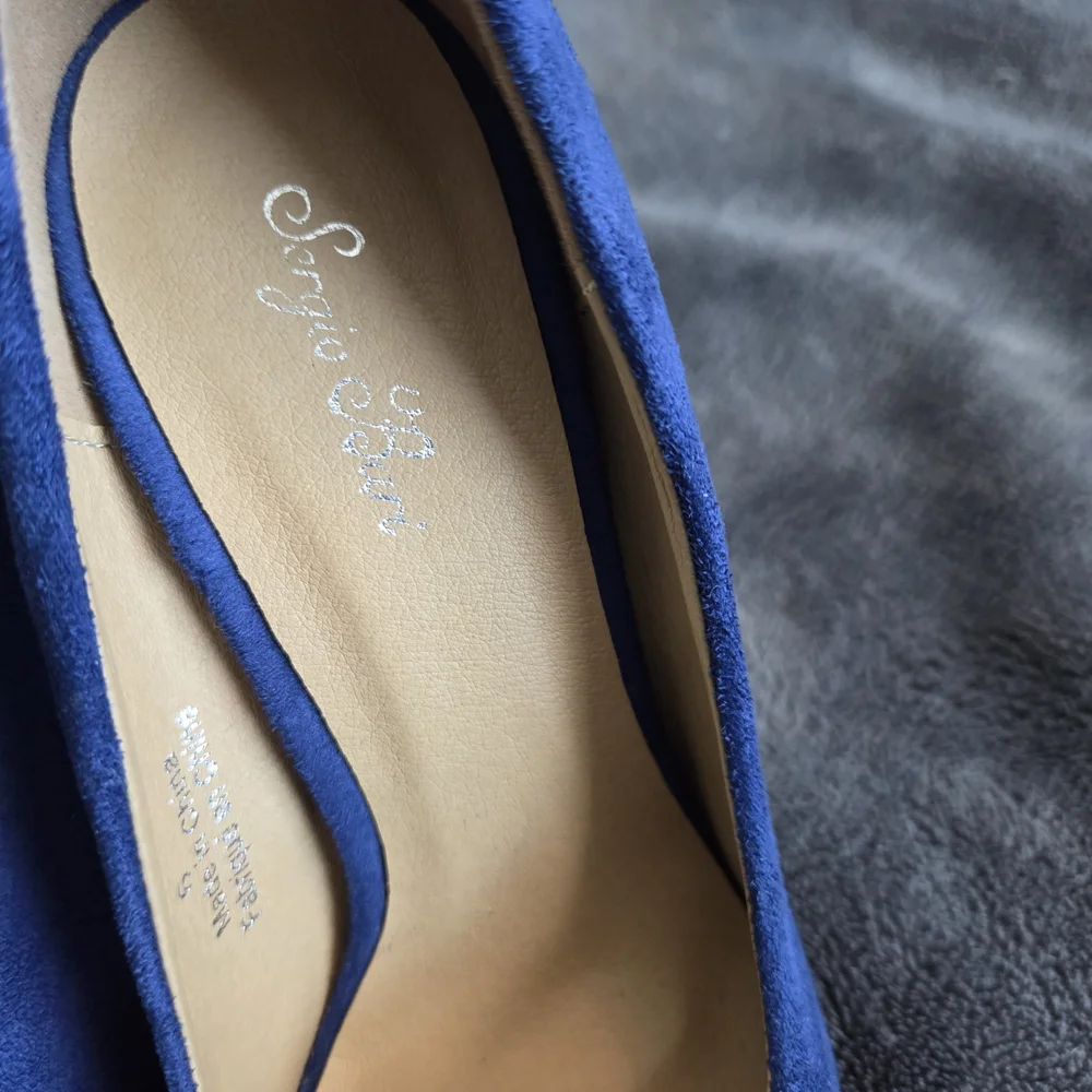 Sergio Bari Royal Blue Suede Heels - Picture 6 of 13